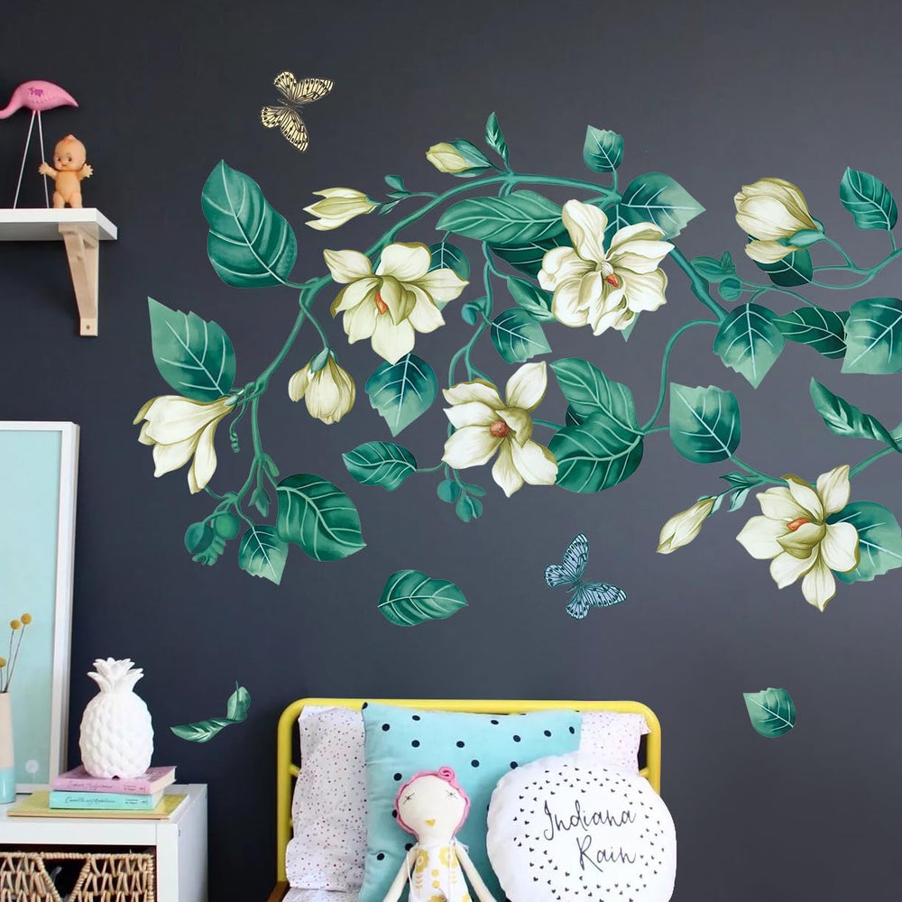 AM AMAONM 3D flower vine wall decal ideal for nurseries and classrooms, simple removal.