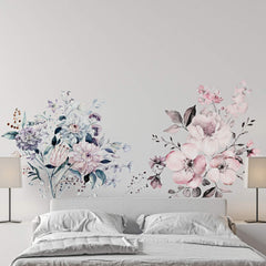 AM AMAONM blue flower wall decal adds calming color and simple repositioning.