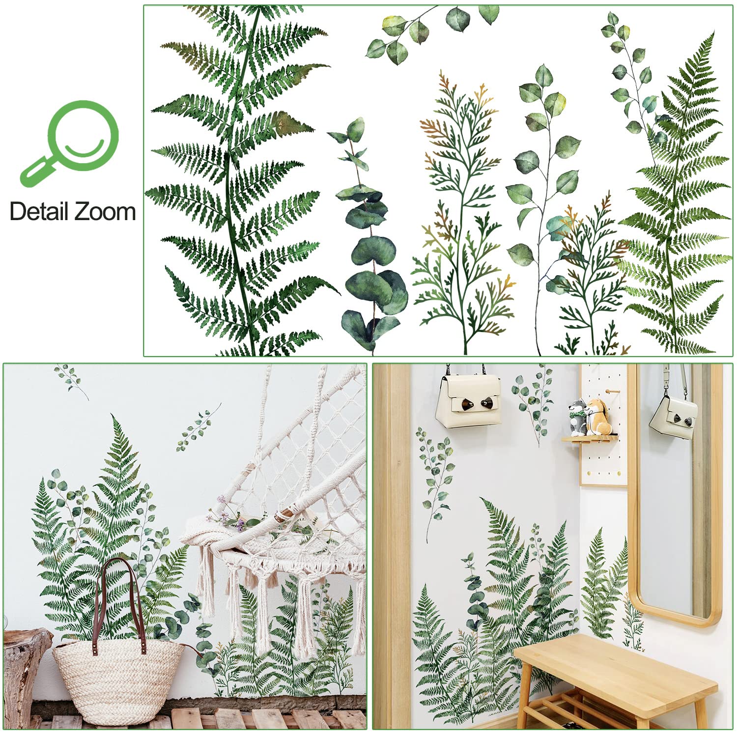 AM AMAONM peel-and-stick leaf decals enhance classroom ambiance