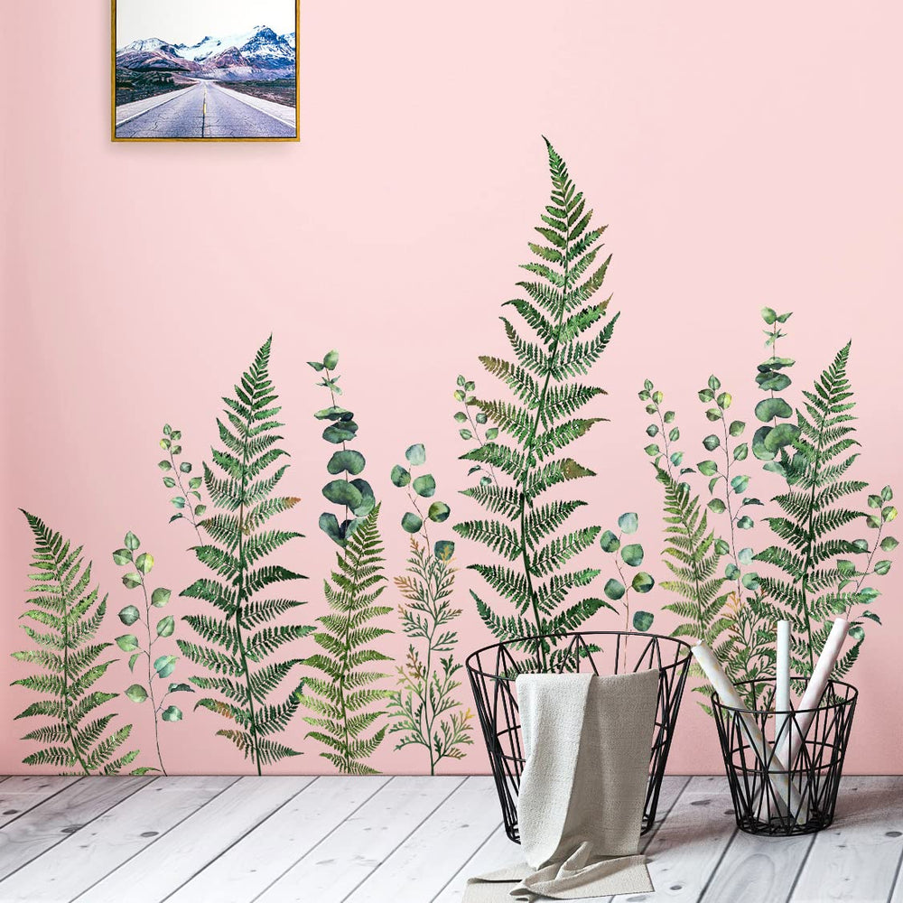 AM AMAONM wall sticker set decorating living room with greenery