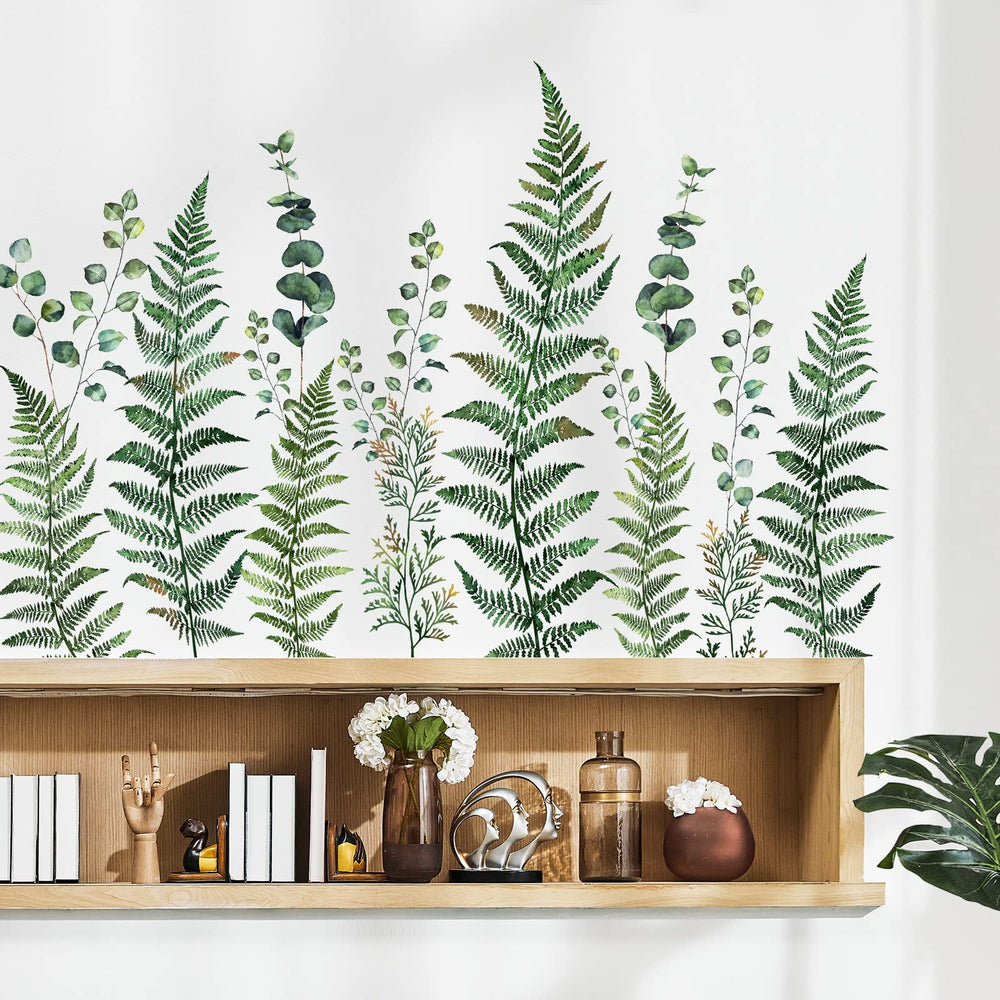 AM AMAONM removable vine leaves on glass window for playful look