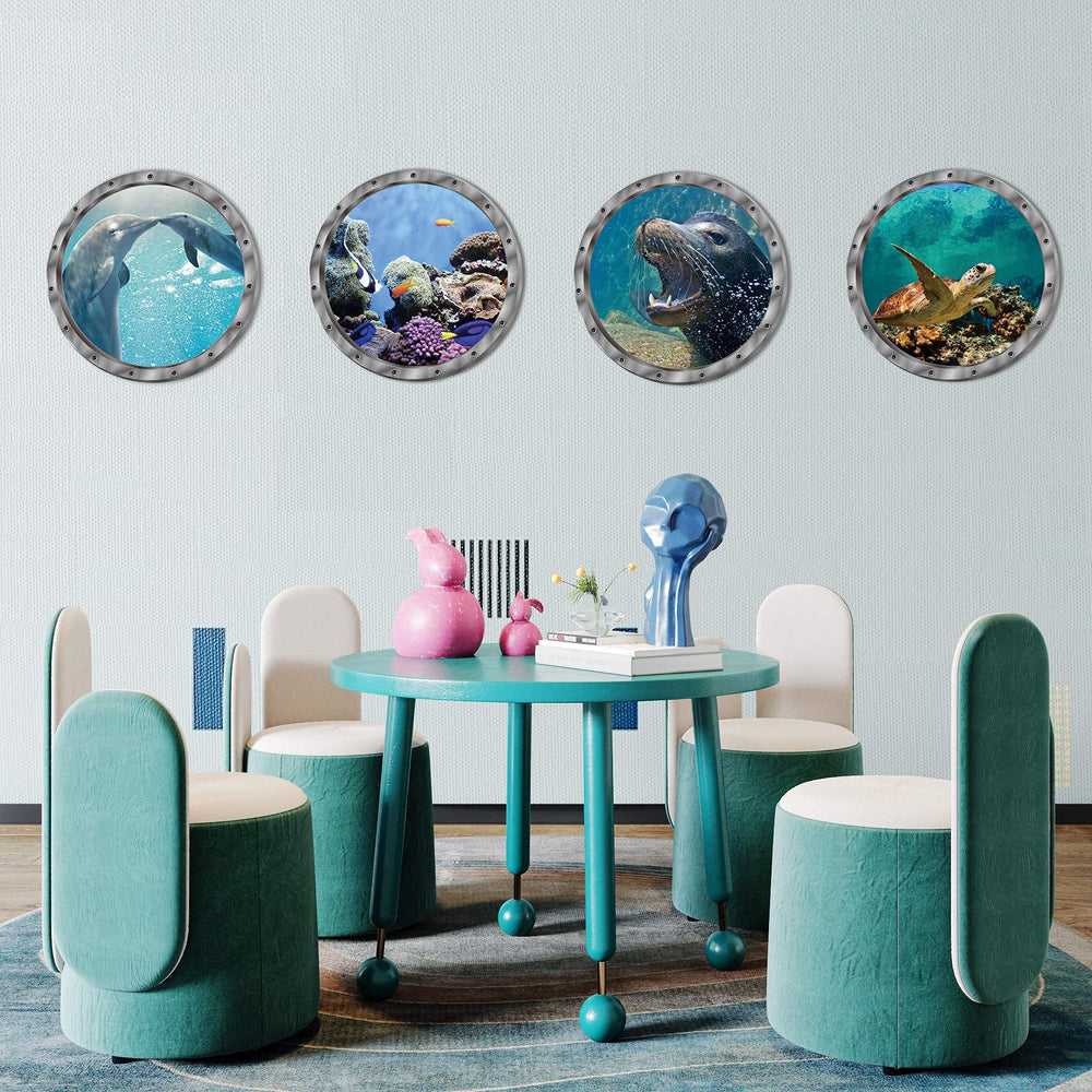 AM AMAONM removable 4-piece decals for flexible decor.