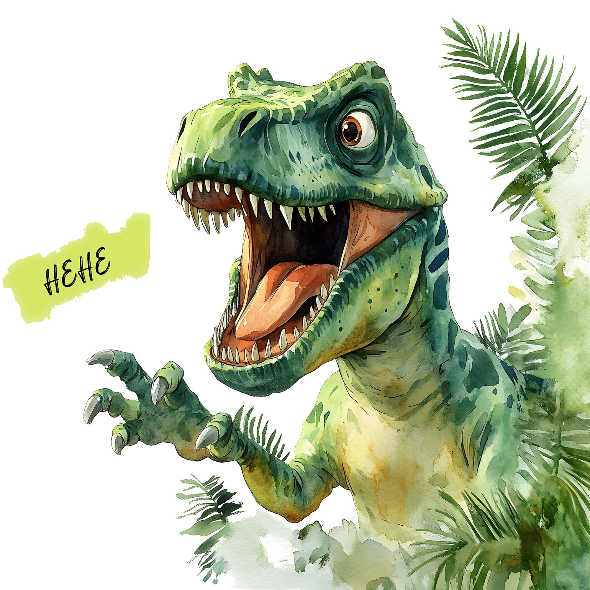 AM AMAONM removable T-Rex green wall decal, two large panels for flexible layouts