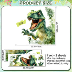 AM AMAONM T-Rex wall decal close up showing teeth, bright color ideal for kids rooms