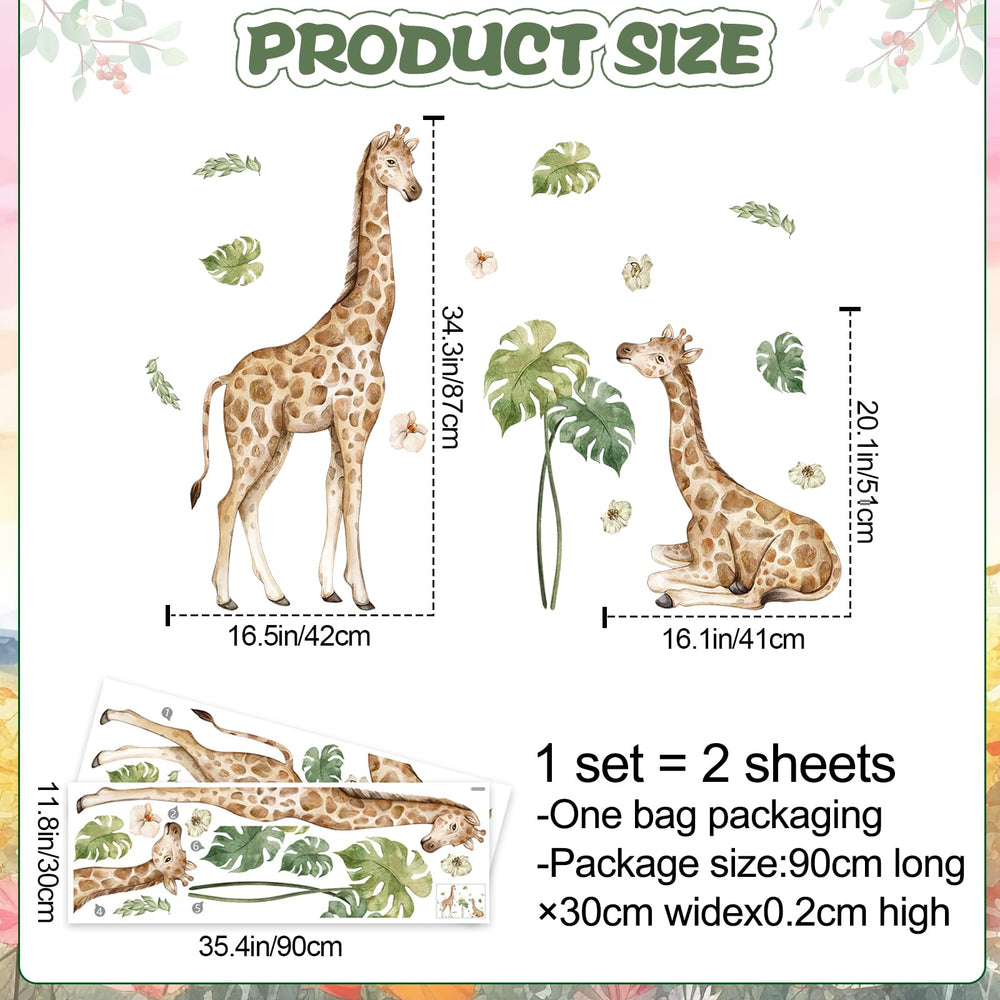 AM AMAONM tropical leaves wall sticker for kids' rooms, easy removal