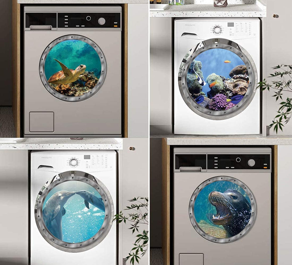 AM AMAONM undersea wall art with sea lions and coral.