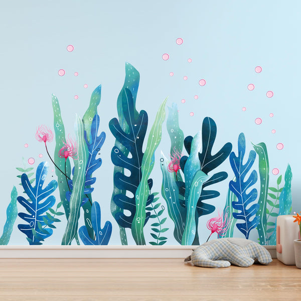 Amaonm undersea world wall sticker adds playful scene to kid's room without damage.