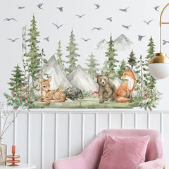 AM AMAONM watercolor forest wall decals add painterly vibe to walls.