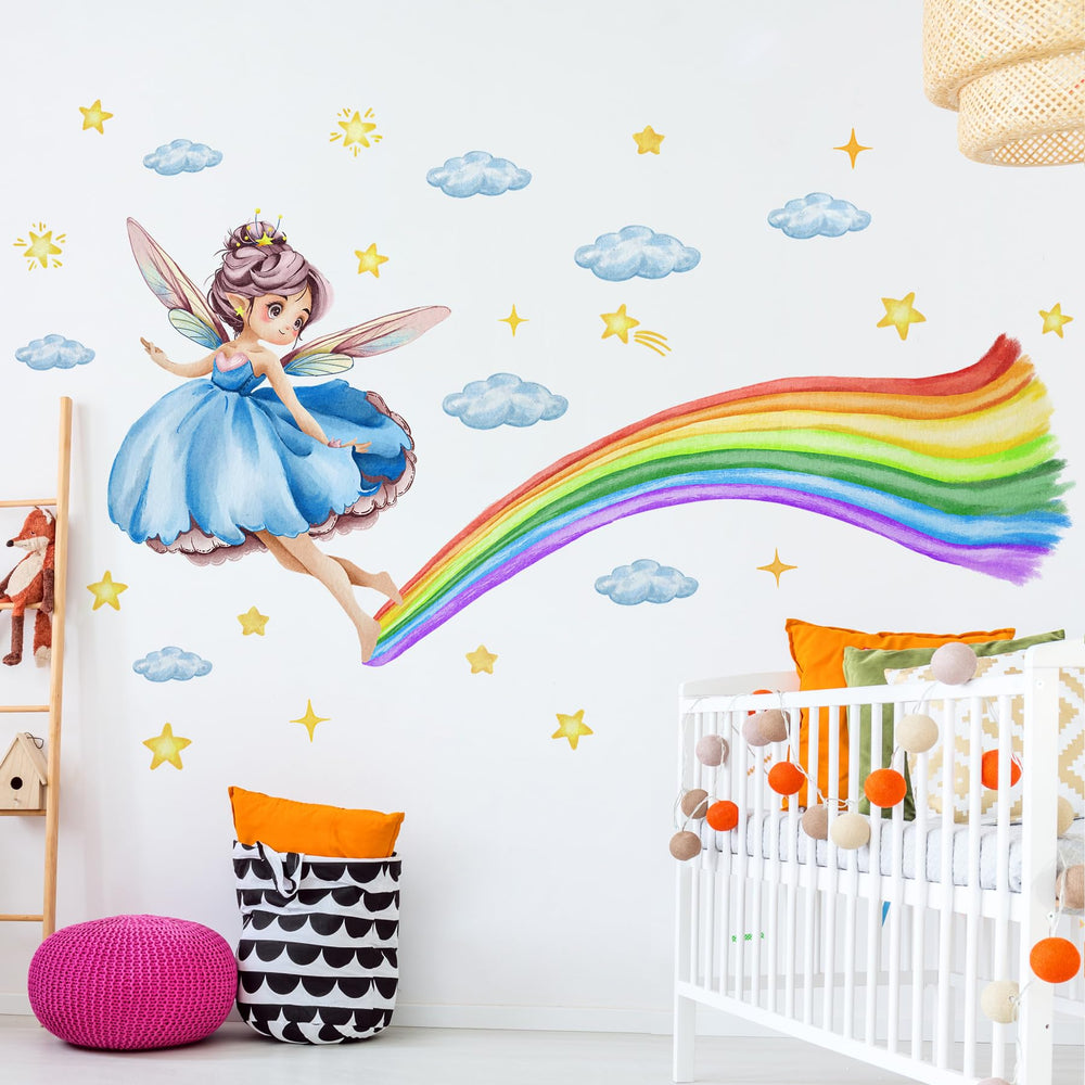 AM AMAONM watercolor rainbow arc brings soft color to any wall.
