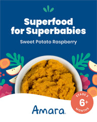 Amara Stage 2 pour into breastmilk for easy mixing and texture control.