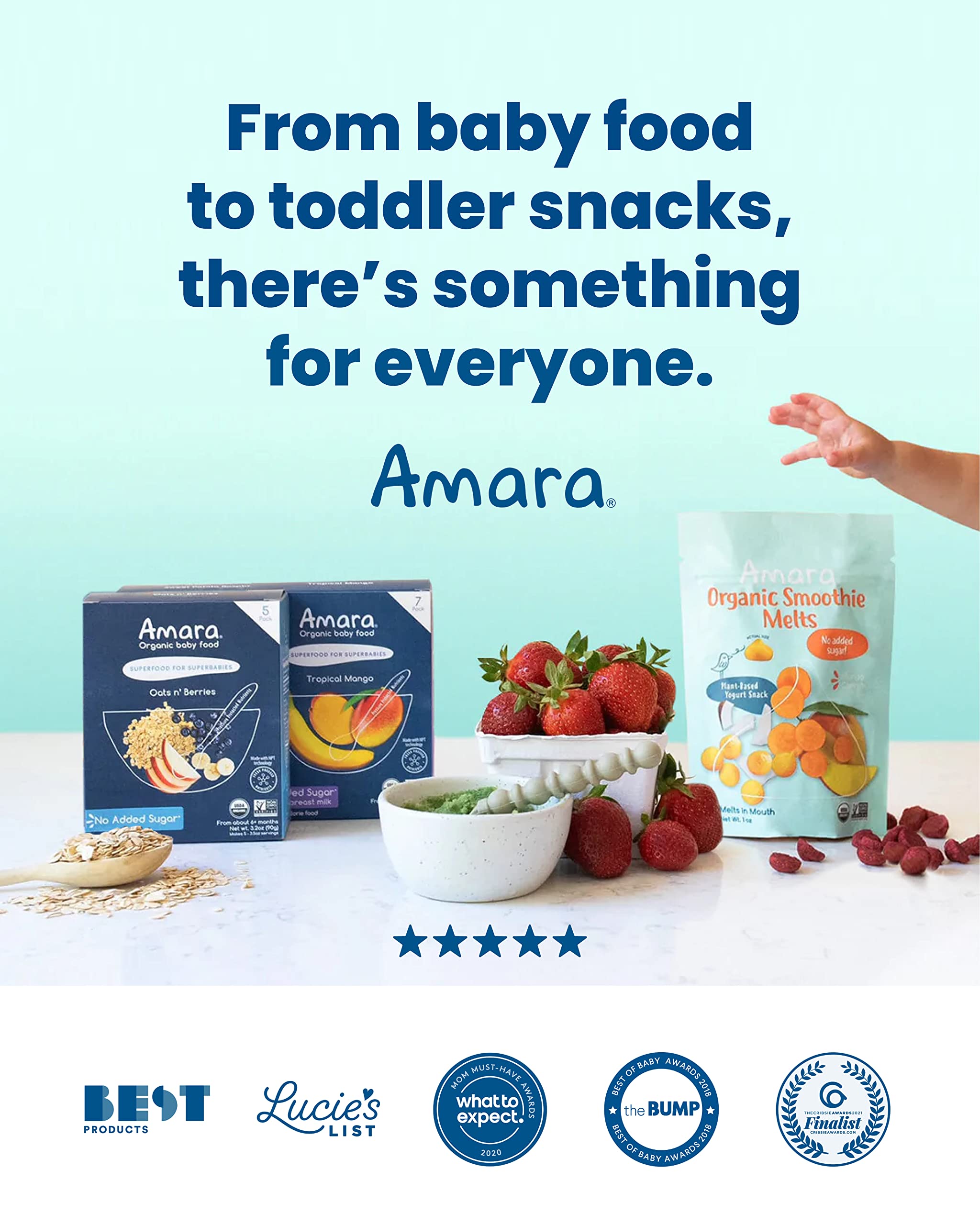 Amara Smoothie Melts serving lunchbox shot showcases versatile kid-friendly yogurt melts.
