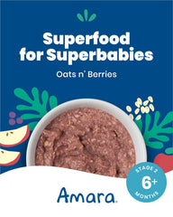 Amara spoon with oats and berries texture for baby feeding