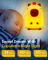 Amaredom Capybara Night Light rechargeable battery lasts up to 60 hours