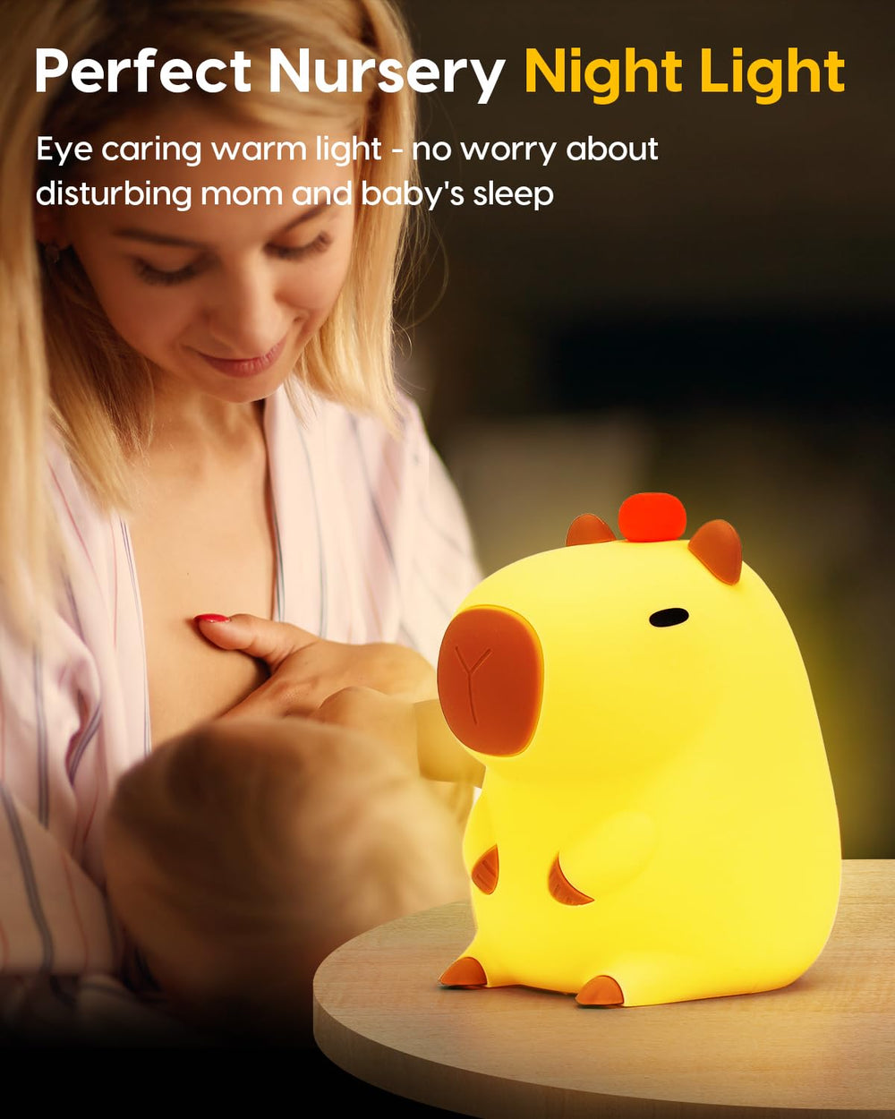 Amaredom Capybara Night Light features tap control for effortless use
