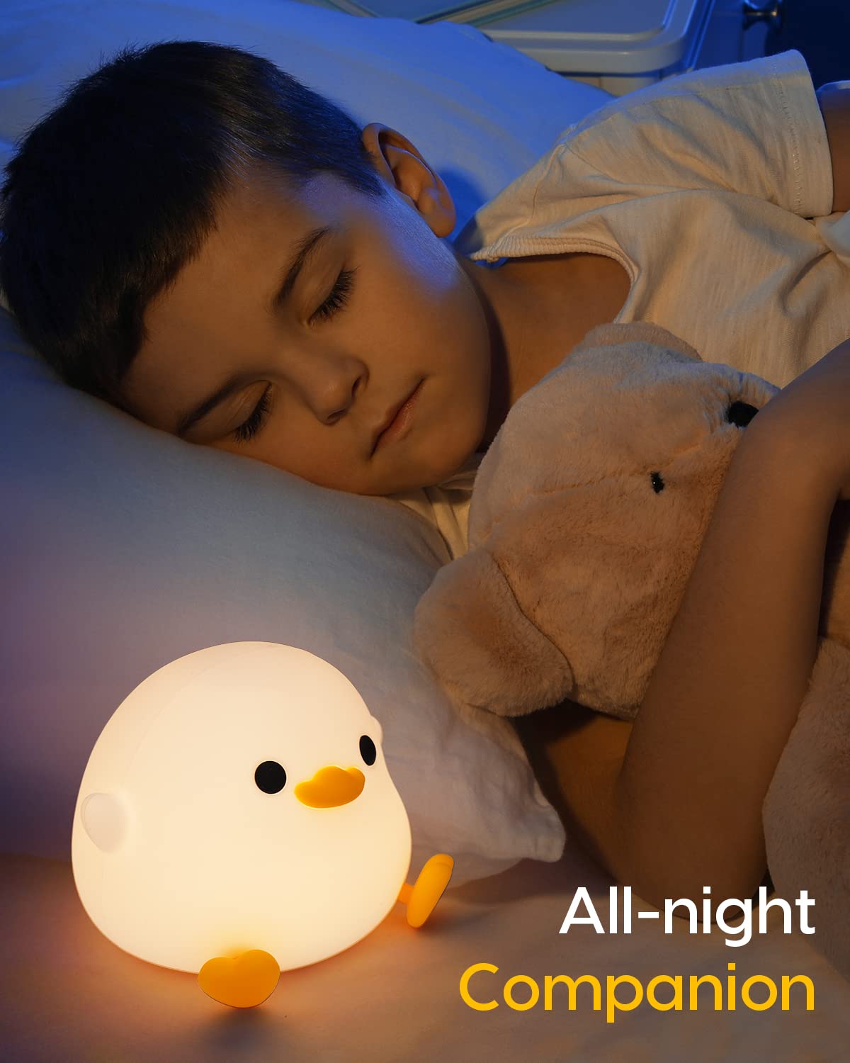 Amaredom DoDo Duck Night Light suits bedrooms, dorms, and living spaces.