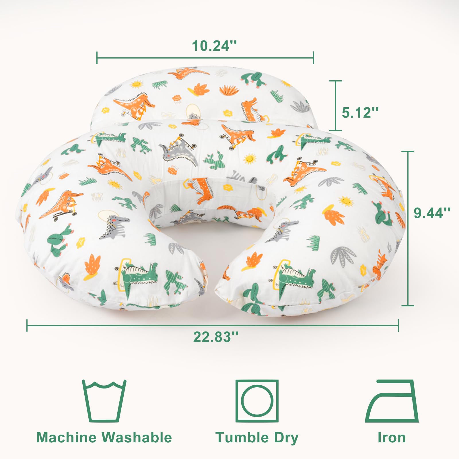Colorful animal patterns on AMASKY nursing pillow brighten nursery