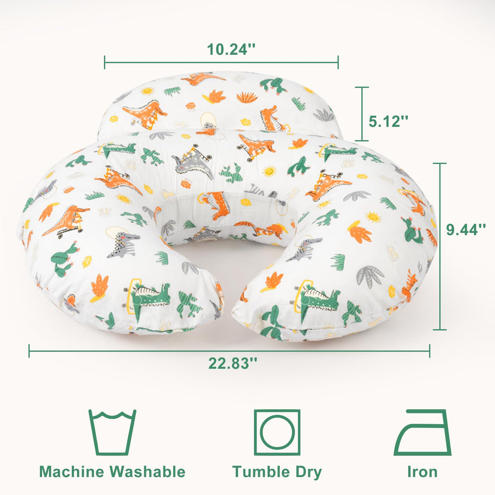 Colorful animal patterns on AMASKY nursing pillow brighten nursery