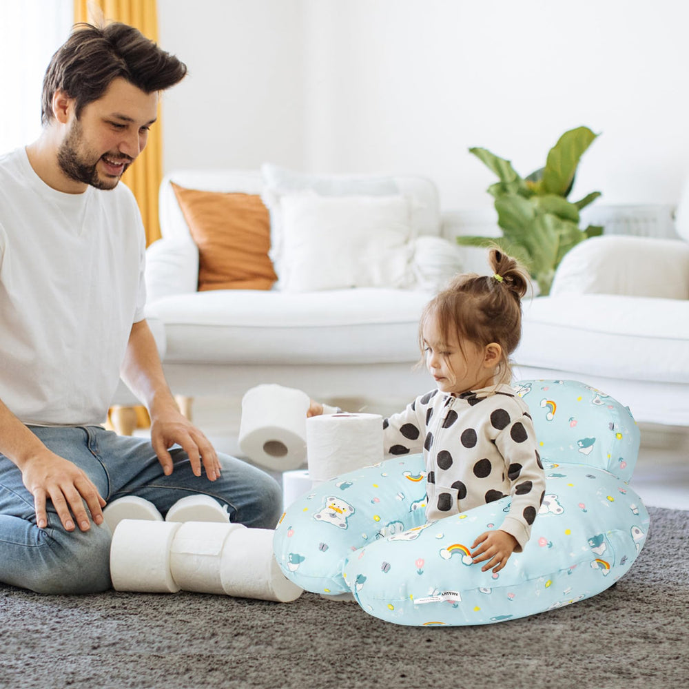 AMASKY Nursing Pillow enables cozy, hands-free moments with baby.