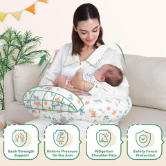 AMASKY pillow privacy fence helps keep baby secure during feeds
