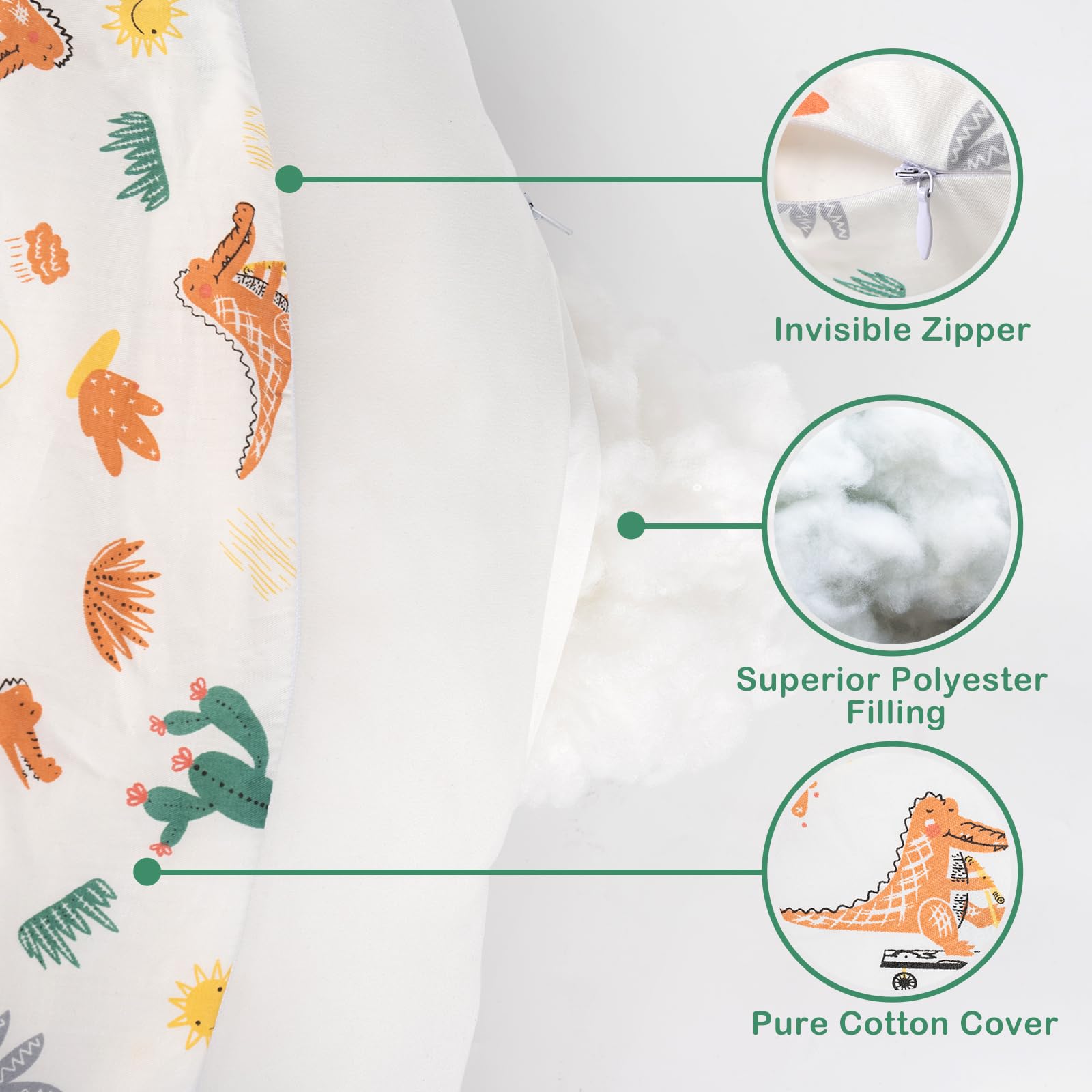 Removable cotton cover on AMASKY pillow for easy cleaning