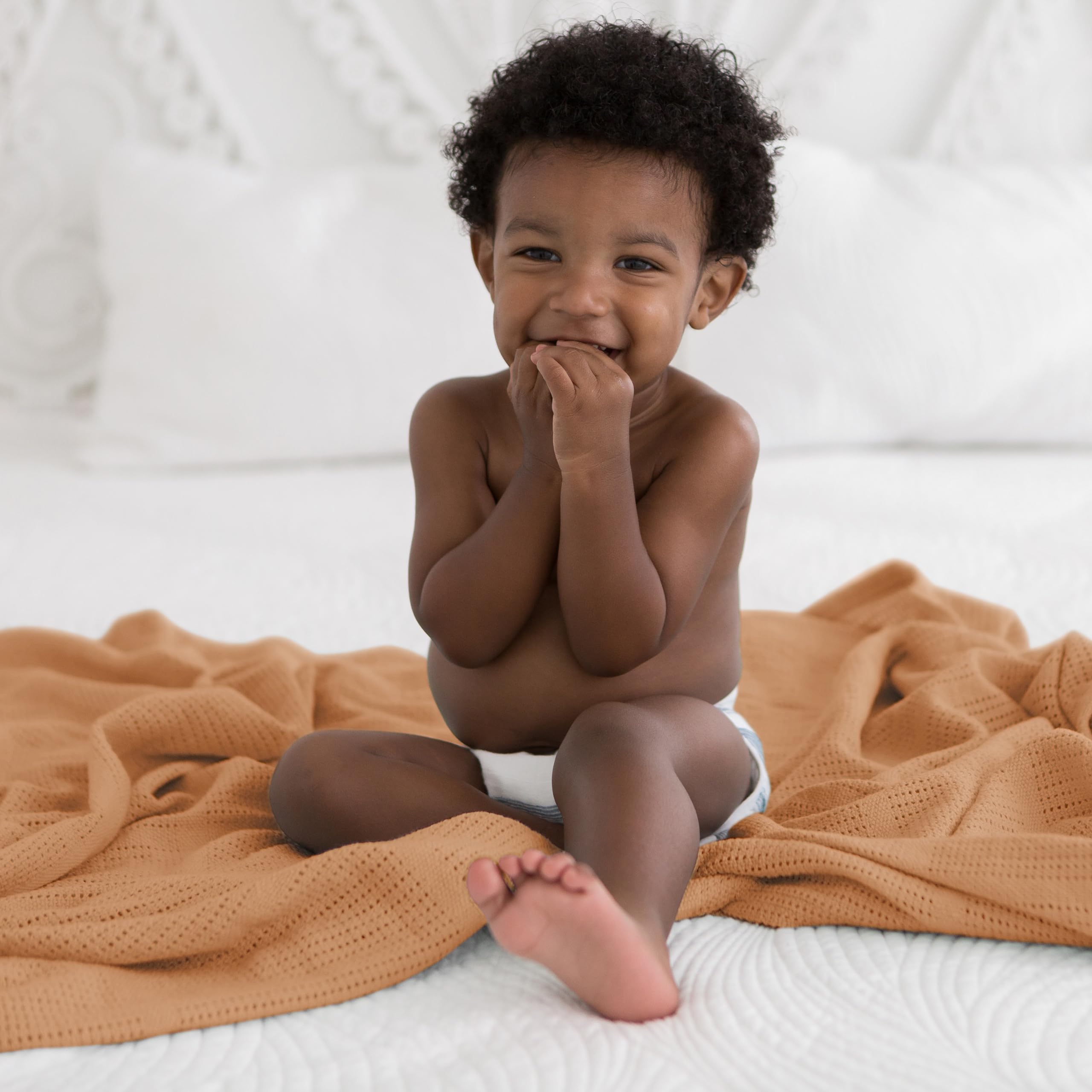 Amazing Baby Cellular Blanket perfect swaddling blanket in cooler rooms.