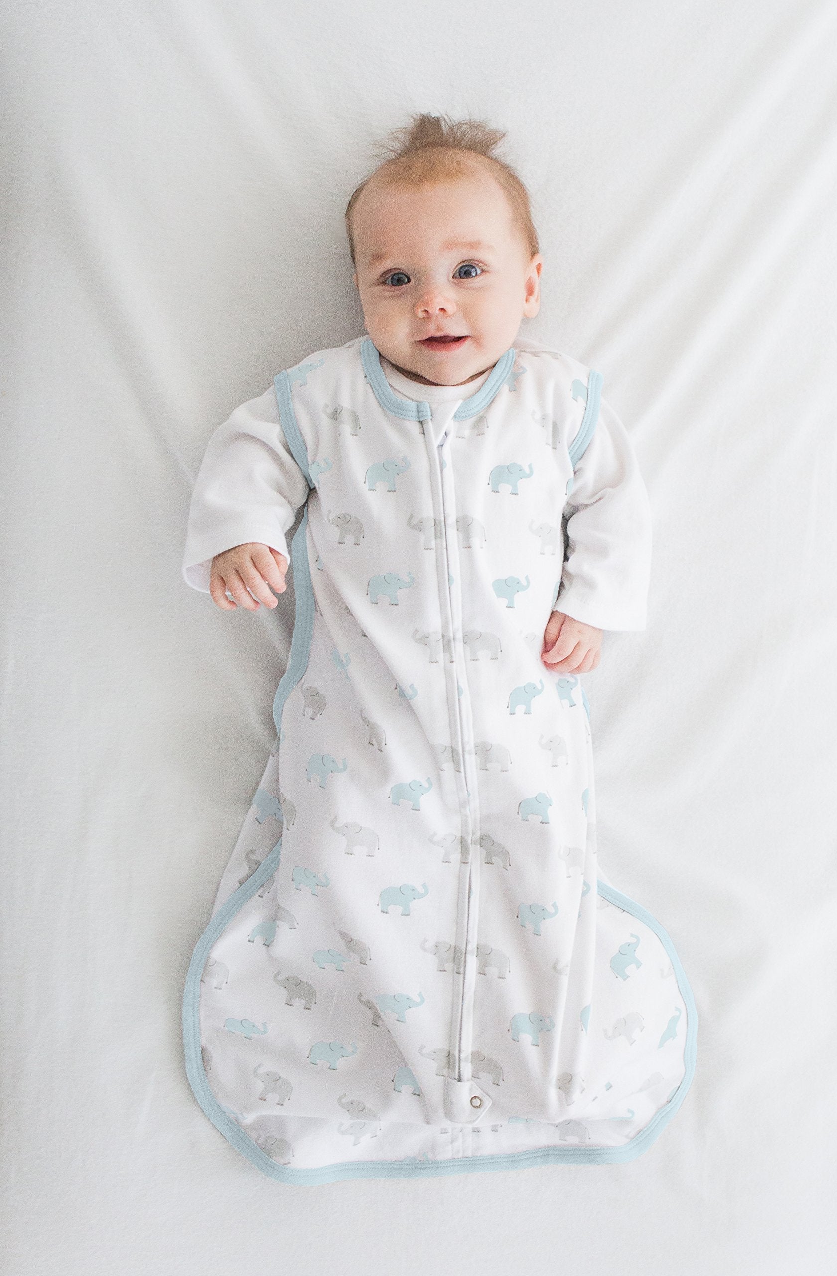 Amazing Baby Cotton Sleeping Sack bottom-zip; convenient diaper changes without waking baby.