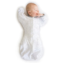 Amazing Baby Transitional Swaddle Sack arms up sleeves promotes safer sleep and self-soothing.