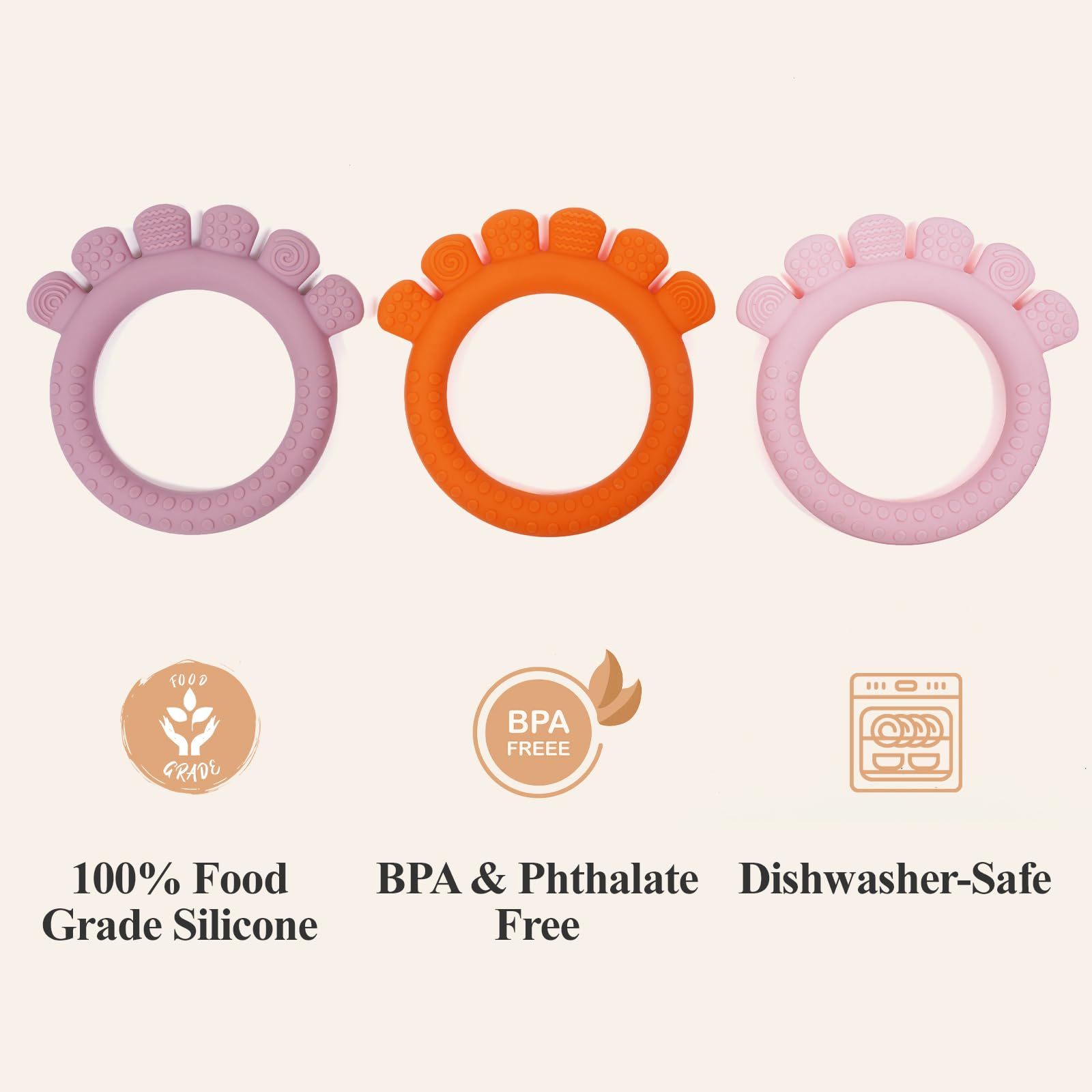 AmazingM baby gift teether pink, ideal for baby shower and first-year gifting