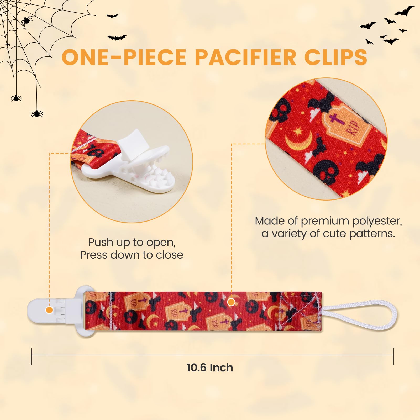 AmazingM paci clip cat pattern keeps pacifier within reach for curious babies