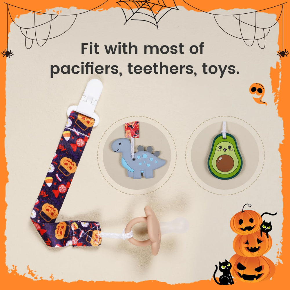 AmazingM paci clip ghost pattern adds Halloween charm and prevents loss