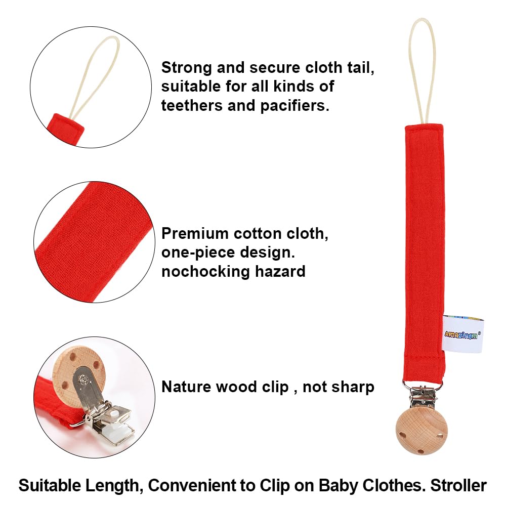 AmazingM Pacifier Clip Holder keeping the teether secure and within reach.