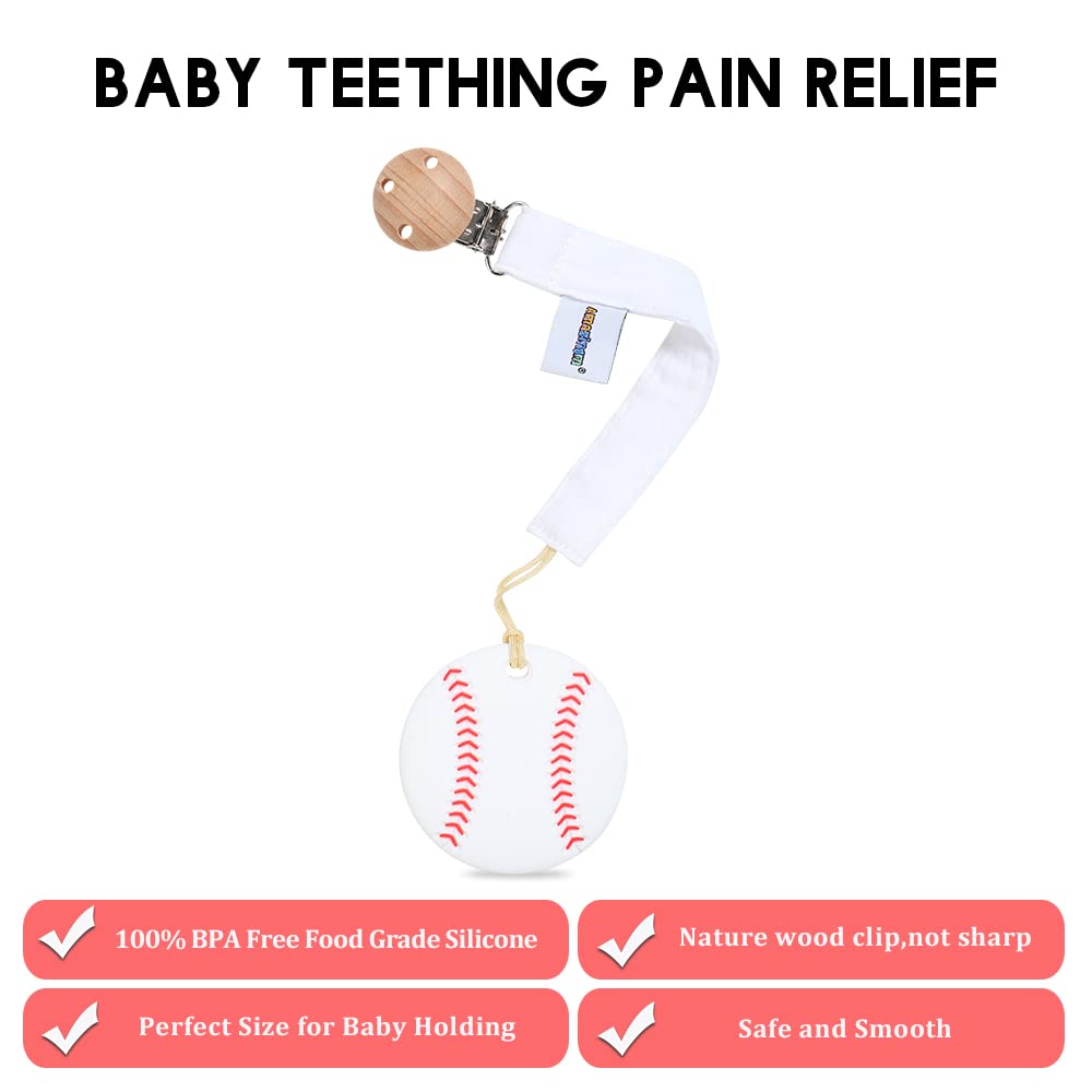 AmazingM pacifier clip wood-cotton keeps clips secure and simple.