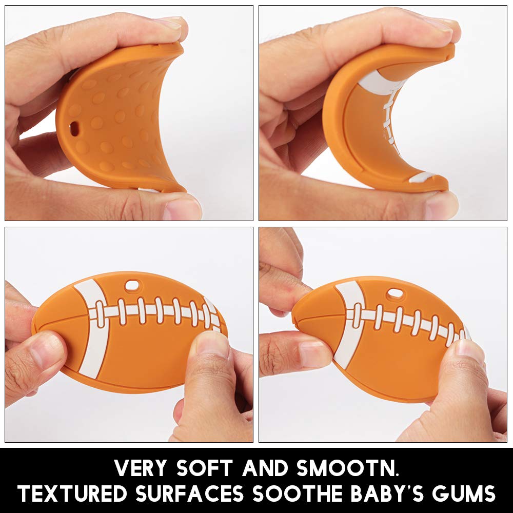 AmazingM teether in baby's hands supports safe grasp and play.