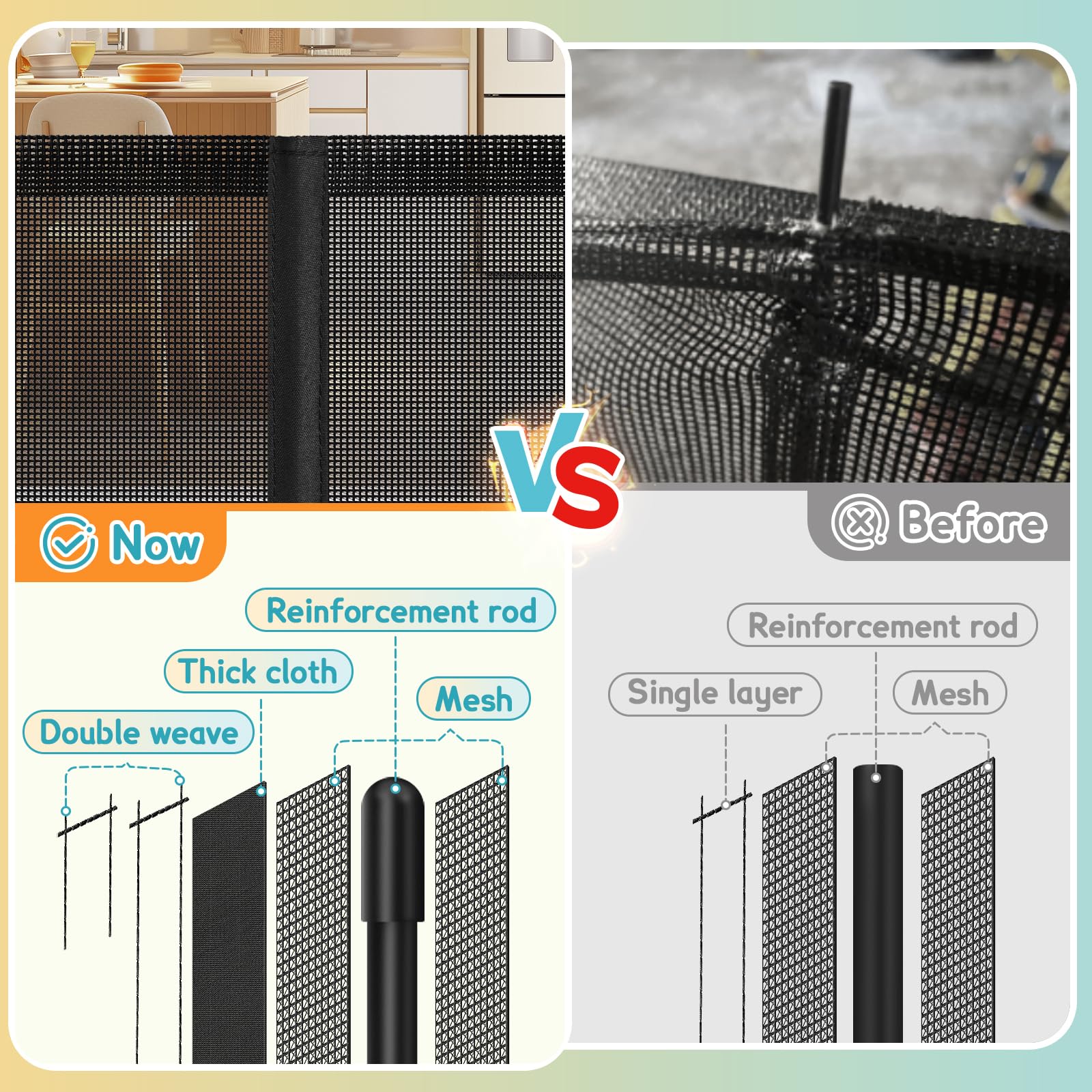 AMAZKRUS 42 inch tall gate on stairs demonstrating easy reach.