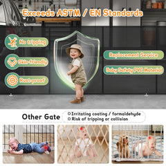 AMAZKRUS mesh gate with adhesive hooks for flexible setup