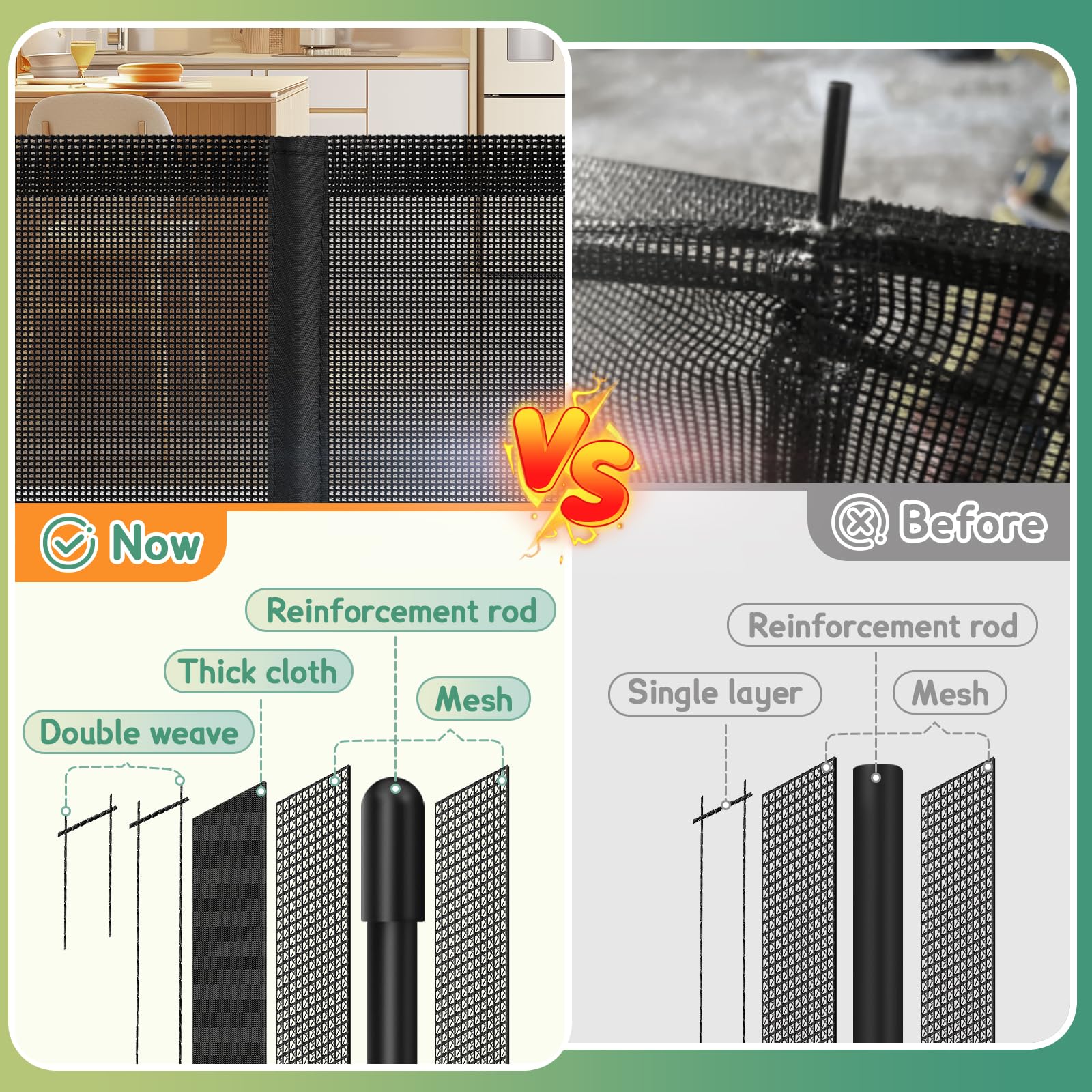 AMAZKRUS retractable gate installed on stairs for safety