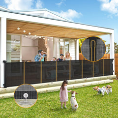 AMAZKRUS retractable gate extended to 150 inches for wide doorways and hallways