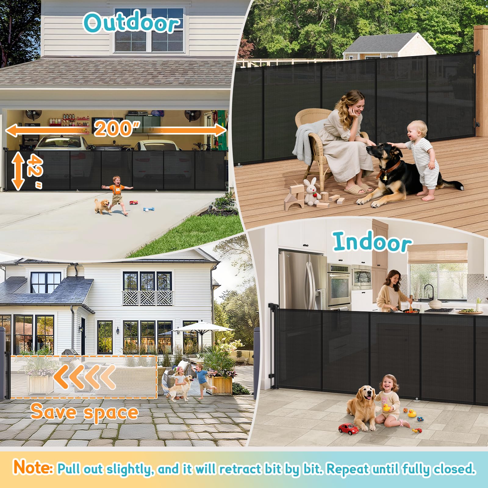 AMAZKRUS sleek modern gate that blends with home decor.