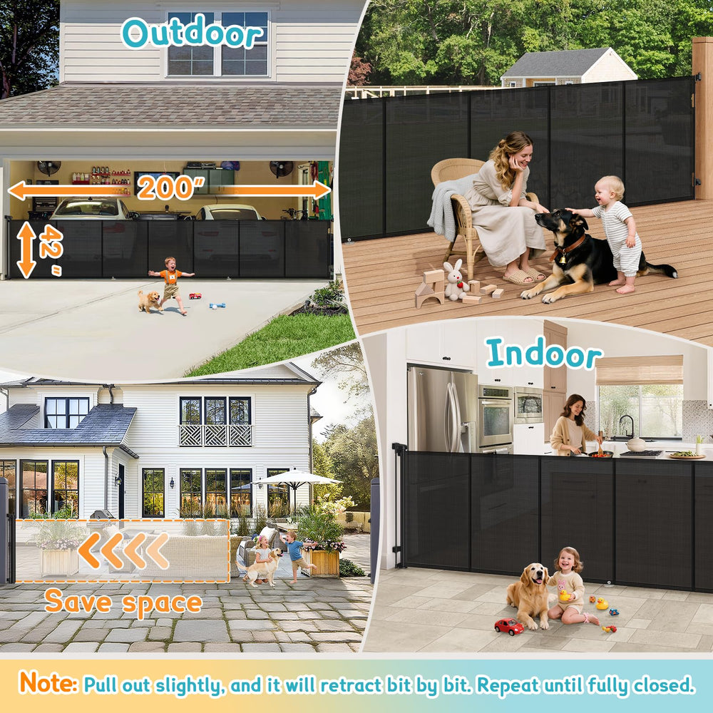 AMAZKRUS sleek modern gate that blends with home decor.