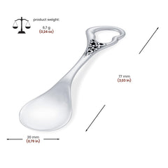 Ambedora silver spoon with stork and baby motif on bowl for christening