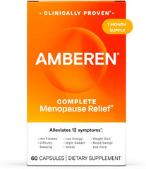 Amberen Balance bottle being poured for daily symptom support.