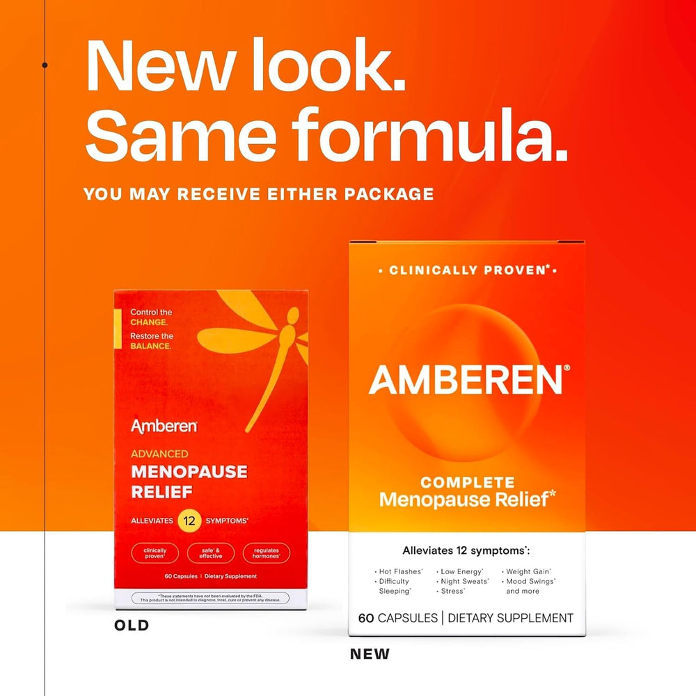 Amberen capsules in hand illustrating daily use for symptom relief.