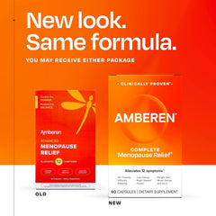 Close-up of Amberen capsules highlighting easy daily intake for menopause support.