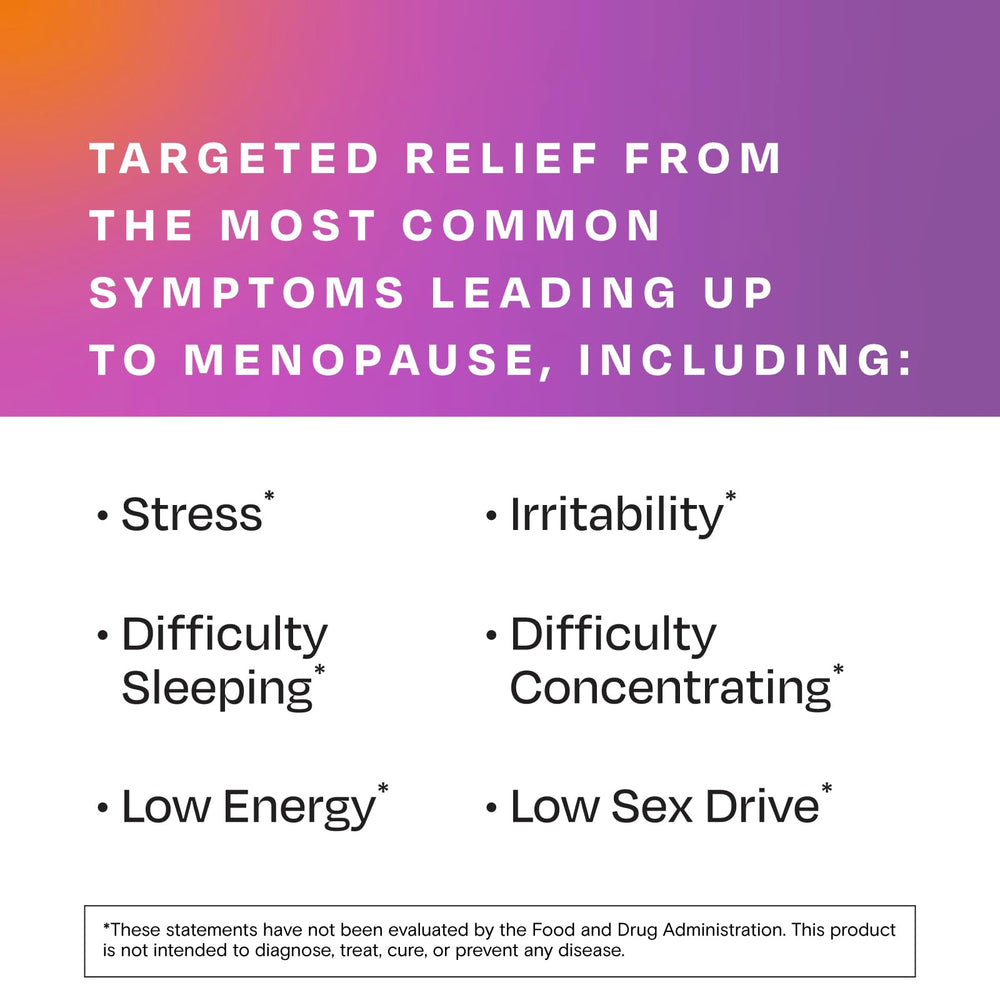 Amberen Perimenopause bottle label closeup with ingredient highlights.