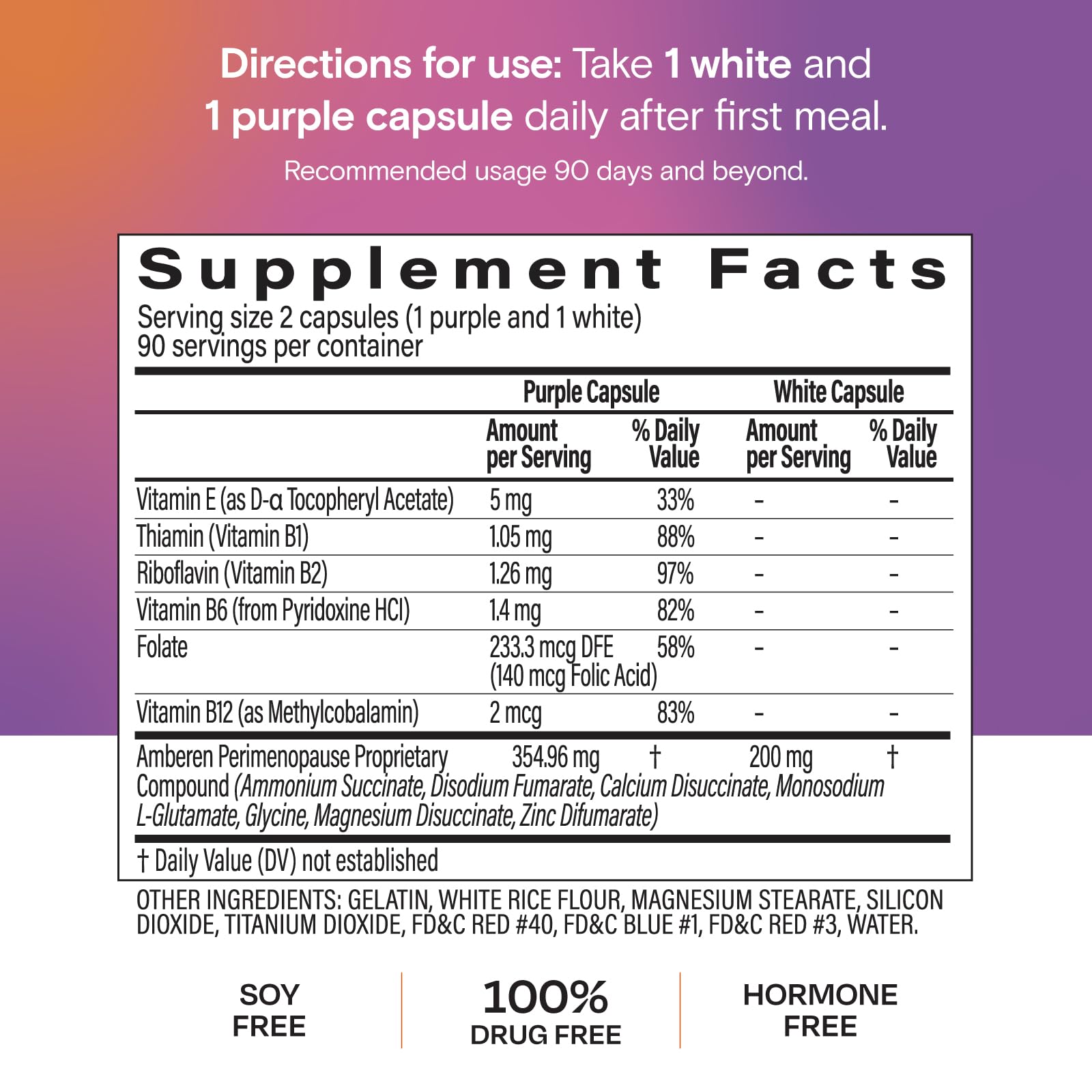 Amberen Perimenopause bottle open with pills visible.