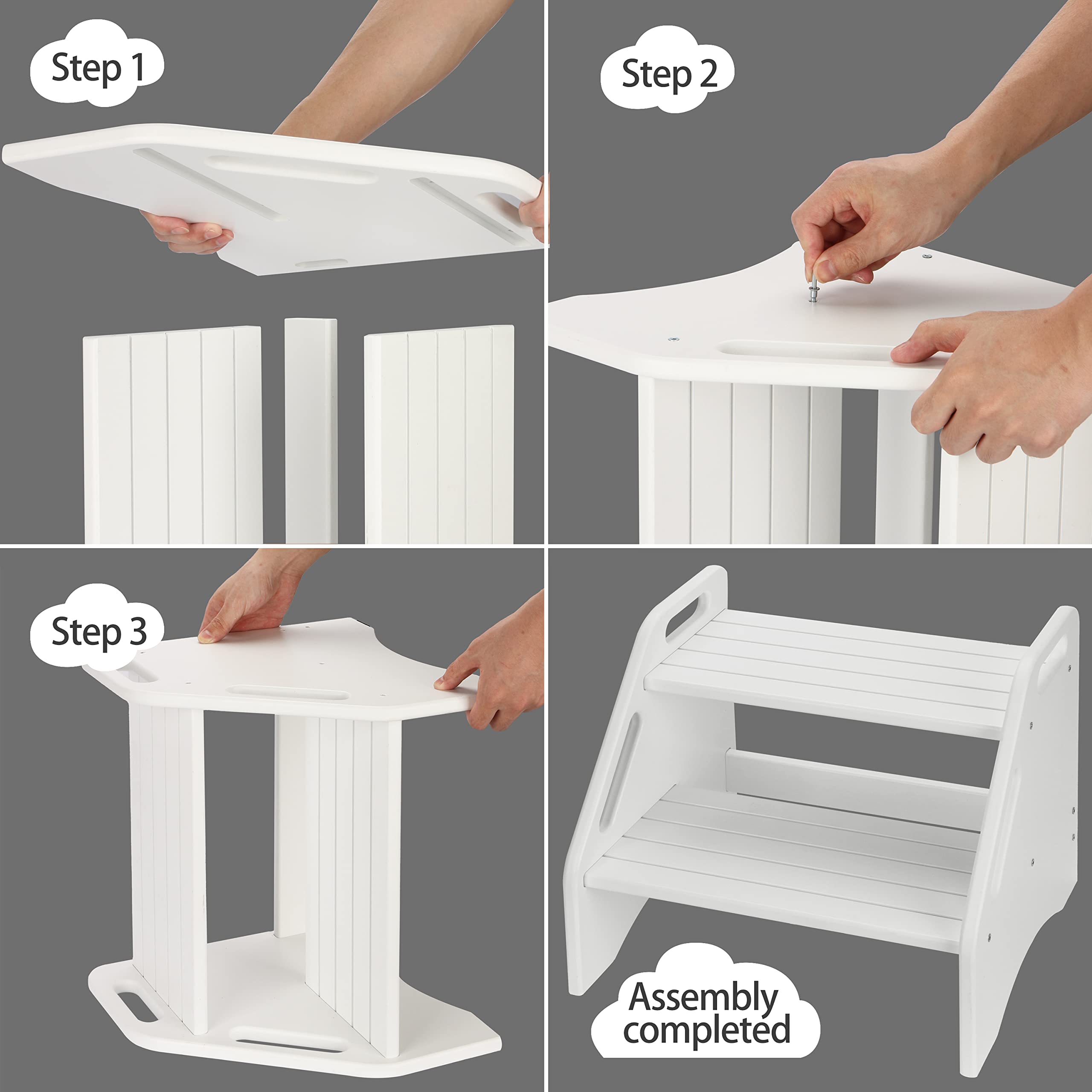 AMBIRD step stool with child using the toilet for potty time