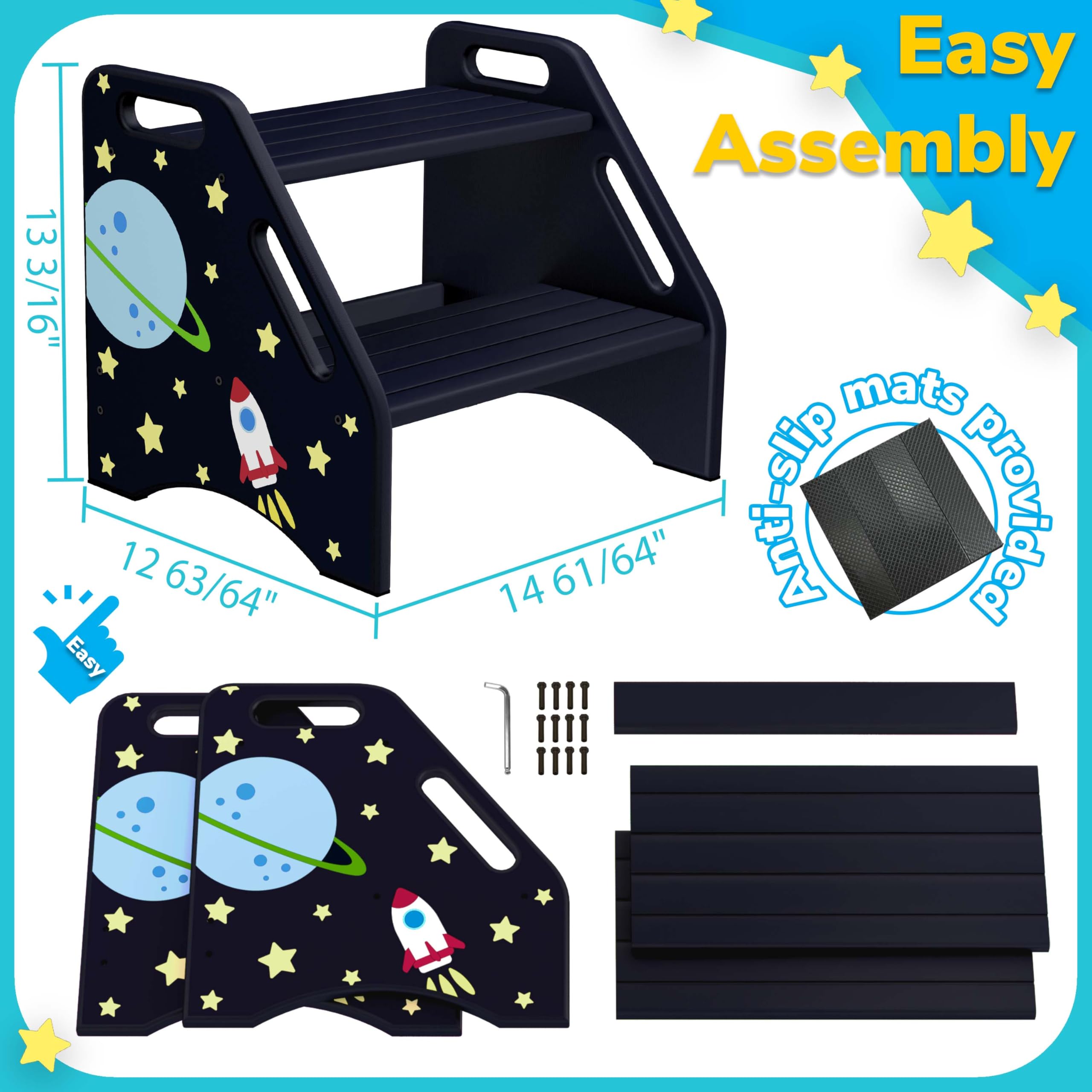 AMBIRD easy-assembly stool ships with pre-punched holes