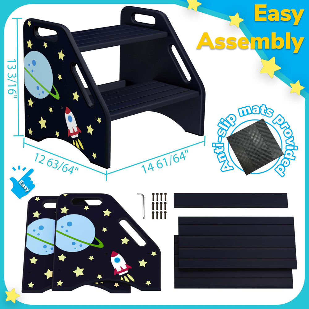 AMBIRD easy-assembly stool ships with pre-punched holes