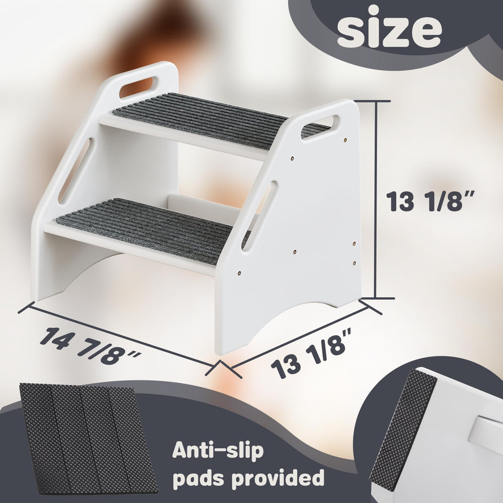 AMBIRD 13.2 inch height step stool helps kids reach counters confidently