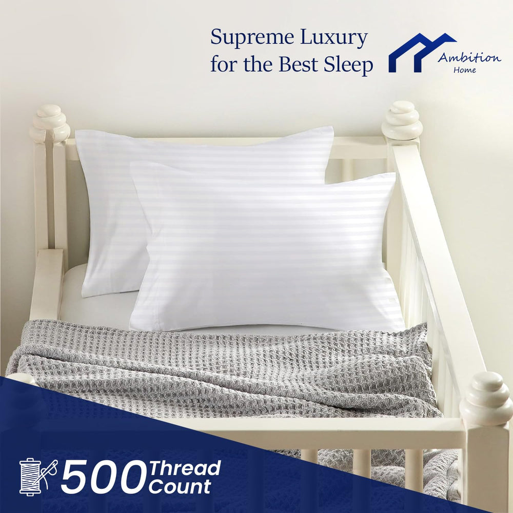 Luxuriously soft Egyptian cotton 500TC pillowcase for comfortable nights.